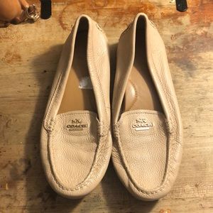 Coach pink leather loafers